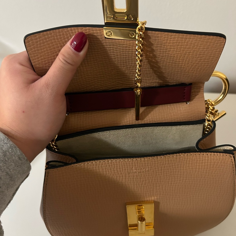 Authentic Chloe Burgundy and Tan Crossbody Bag - Picture 5 of 5